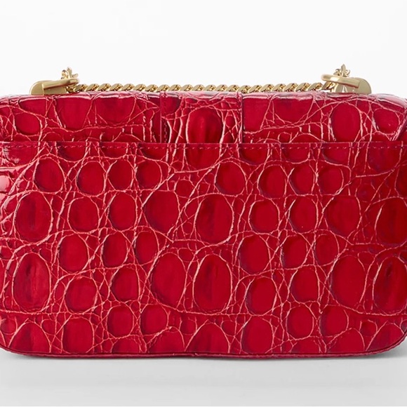 Brahmin NWT Rosa Sriracha Vanderbilt Red Croc-Embossed Crossbody & Dustbag - Picture 4 of 9